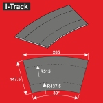 Hacker-Model MC24230DB - H0 - Gleisbettungselemente für Märklin C, RR2/R3 = 437,5/515 mm 30° (6 Stück)